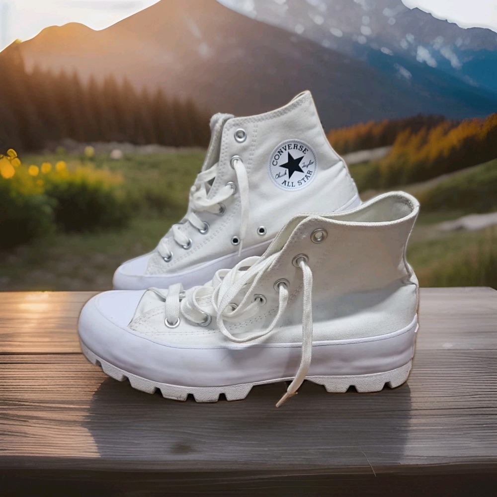 CONVERSE Chuck Taylor All Star Hi Lugged High Top Shoes White 565902C Women 7.5